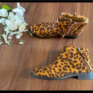 Animal print ankle boots